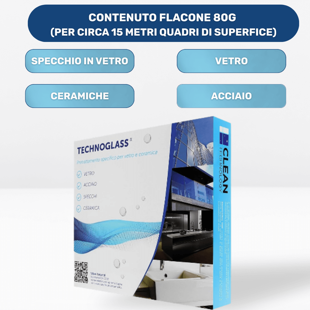 TECHNOGLASS 80 grammi -PASTA LEVIGATRICE PER RIMUOVERE GRAFFI E INCROSTAZIONI DI CALCARE DA VETRO
