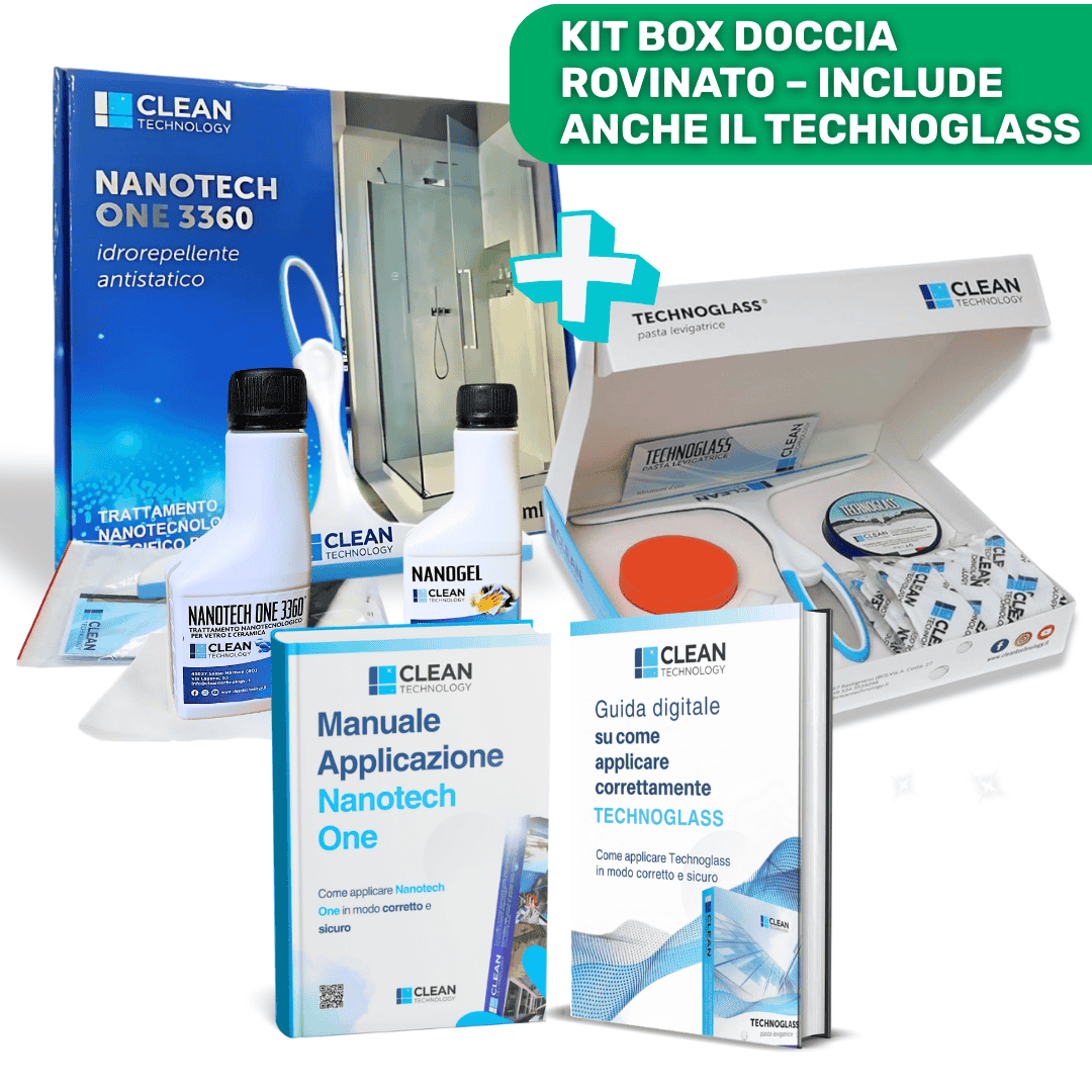 KIT BOX DOCCIA NANOTECH ONE  125 ml - VETRI E CERAMICA PERFETTI PER ANNI CON 1 SOLA APPLICAZIONE